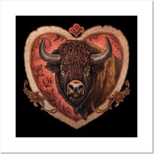 Bison Love Design Posters and Art